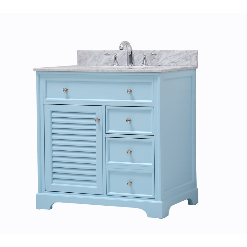 Breakwater Bay Kennesaw 36'' Single Bathroom Vanity with Genuine Marble